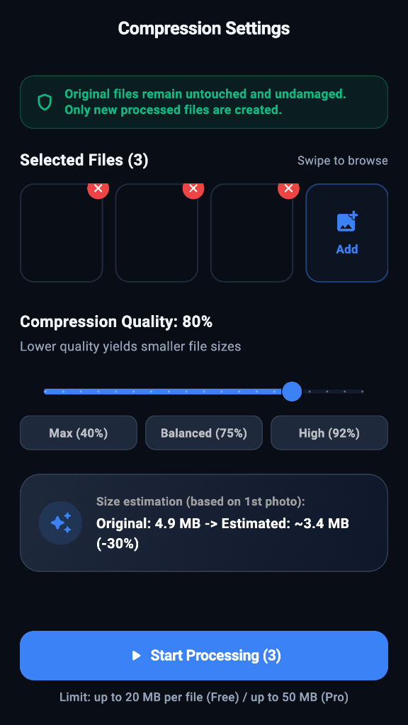 Convert & Compress Settings