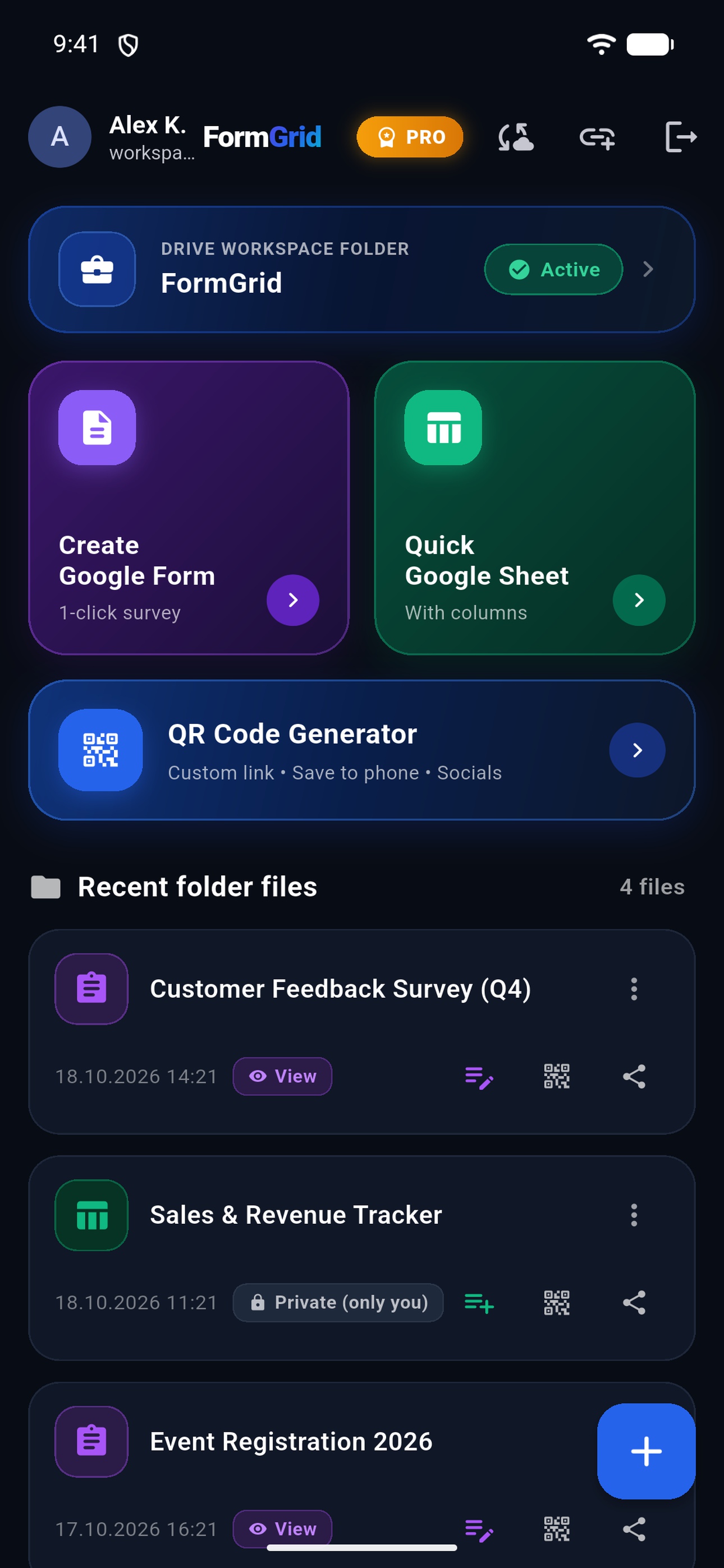 FormGrid Interface