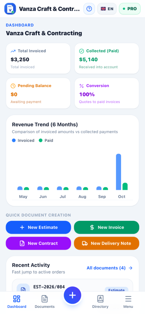 Invoices Screen